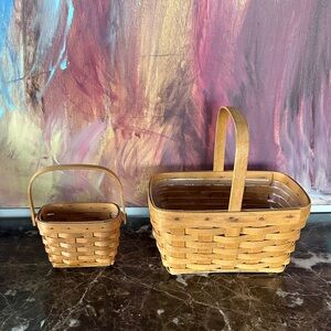 Longaberger Tan Woven Basket Set